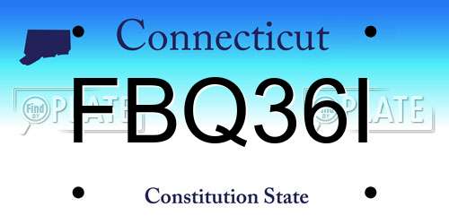 FBQ36I Connecticut License Plate