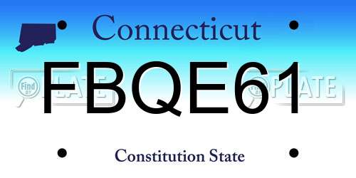 FBQE61 Connecticut License Plate