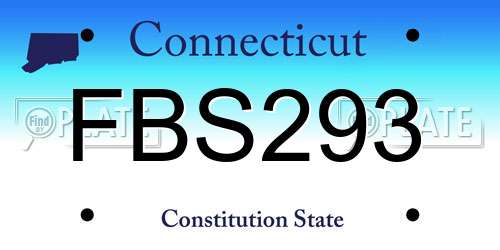 FBS293 Connecticut License Plate