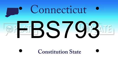 FBS793 Connecticut License Plate