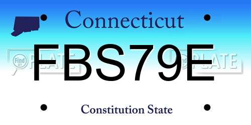 FBS79E Connecticut License Plate