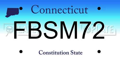FBSM72 Connecticut License Plate