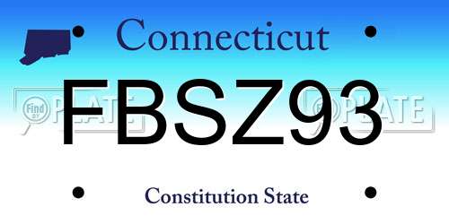 FBSZ93 Connecticut License Plate