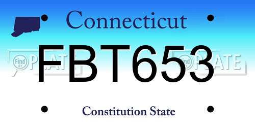 FBT653 Connecticut License Plate