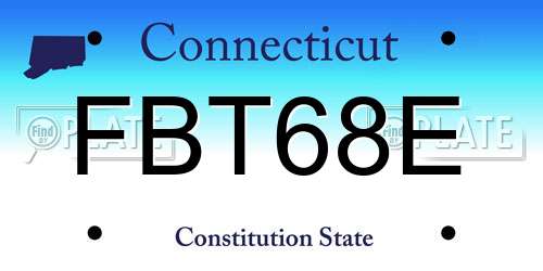 FBT68E Connecticut License Plate