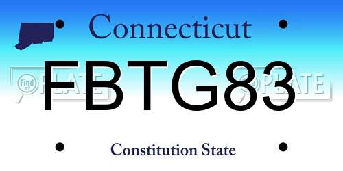 FBTG83 Connecticut License Plate