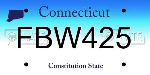 FBW425 Connecticut License Plate