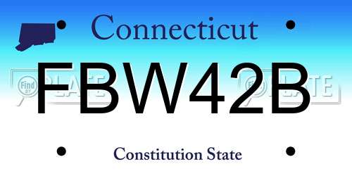 FBW42B Connecticut License Plate