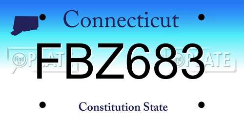 FBZ683 Connecticut License Plate