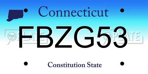 FBZG53 Connecticut License Plate