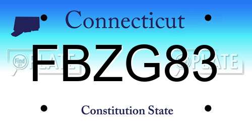FBZG83 Connecticut License Plate