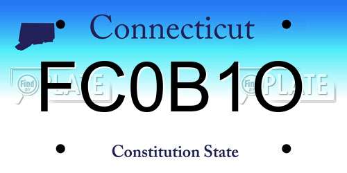 FC0B1O Connecticut License Plate