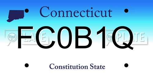 FC0B1Q Connecticut License Plate