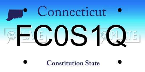 FC0S1Q Connecticut License Plate