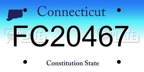 FC20467 Connecticut License Plate