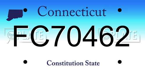 FC70462 Connecticut License Plate