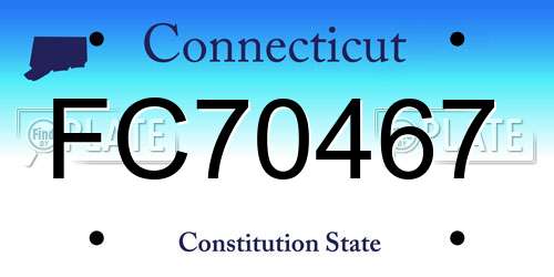 FC70467 Connecticut License Plate