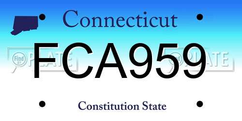 FCA959 Connecticut License Plate