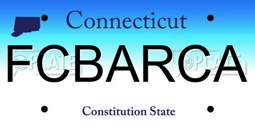 FCBARCA Connecticut License Plate