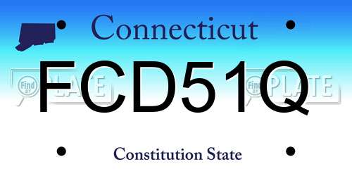 FCD51Q Connecticut License Plate