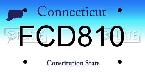 FCD810 Connecticut License Plate
