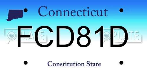 FCD81D Connecticut License Plate