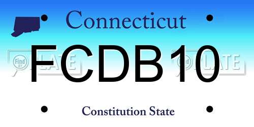 FCDB10 Connecticut License Plate