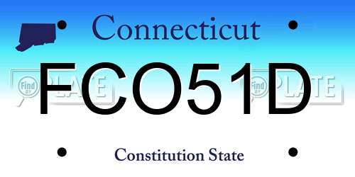 FCO51D Connecticut License Plate