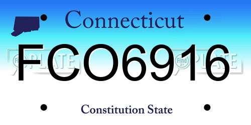 FCO6916 Connecticut License Plate