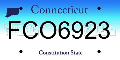 FCO6923 Connecticut License Plate