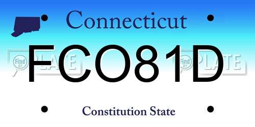 FCO81D Connecticut License Plate