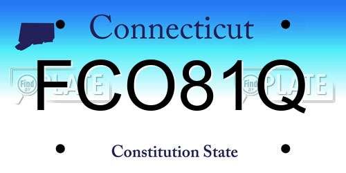 FCO81Q Connecticut License Plate