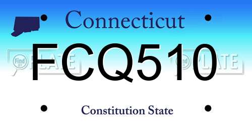 FCQ510 Connecticut License Plate