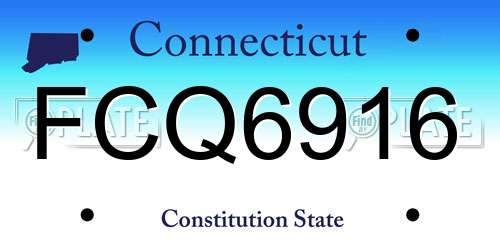 FCQ6916 Connecticut License Plate