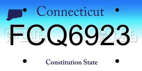 FCQ6923 Connecticut License Plate