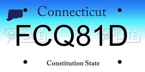 FCQ81D Connecticut License Plate
