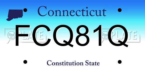 FCQ81Q Connecticut License Plate