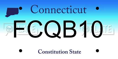 FCQB10 Connecticut License Plate