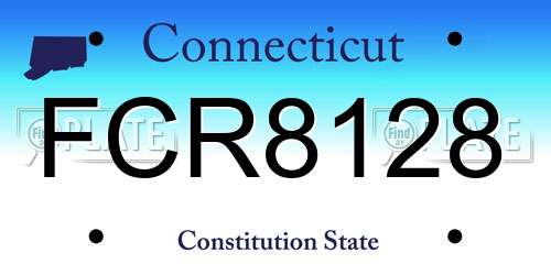 FCR8128 Connecticut License Plate