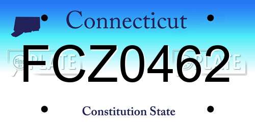 FCZ0462 Connecticut License Plate