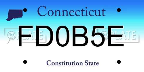 FD0B5E Connecticut License Plate