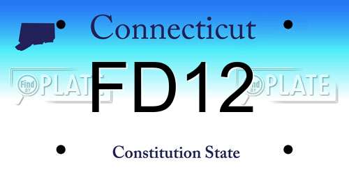 FD12 Connecticut License Plate