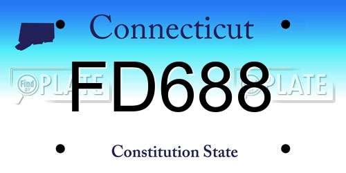 FD688 Connecticut License Plate