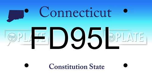 FD95L Connecticut License Plate