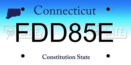 FDD85E Connecticut License Plate