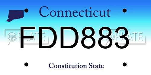 FDD883 Connecticut License Plate