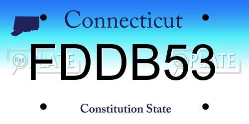 FDDB53 Connecticut License Plate