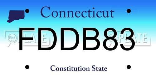 FDDB83 Connecticut License Plate