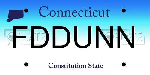 FDDUNN Connecticut License Plate