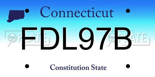 FDL97B Connecticut License Plate